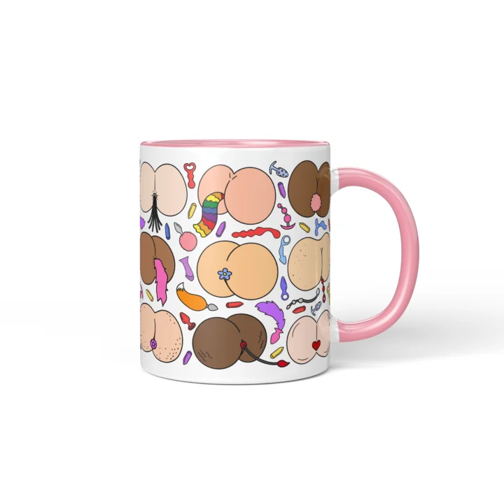 Kink-Inspired Butt Mug - Adults Only Novelty Gift - Pink mug mockup