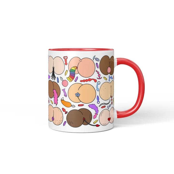Kink-Inspired Butt Mug - Adults Only Novelty Gift - Red mug mockup