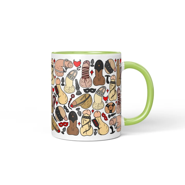 Kink-Inspired Penis Mug - Adults Only Novelty Gift - Green mug mockup