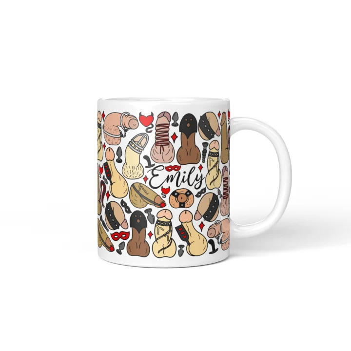 Kink-Inspired Penis Mug - Adults Only Novelty Gift - Personalized 11 oz White mug mockup