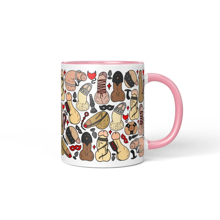 Kink-Inspired Penis Mug - Adults Only Novelty Gift - Pink mug mockup