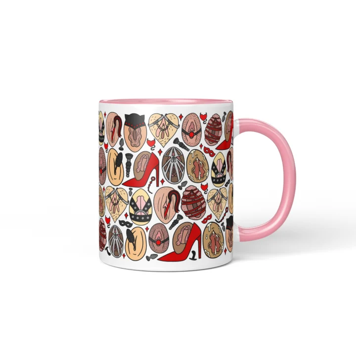 Kink-Inspired Vagina Mug - Adults Only Novelty Gift - Pink mug mockup
