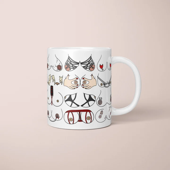 Kink-Inspired Boobs Mug – Adults Only Novelty Gift - primary mug mockup