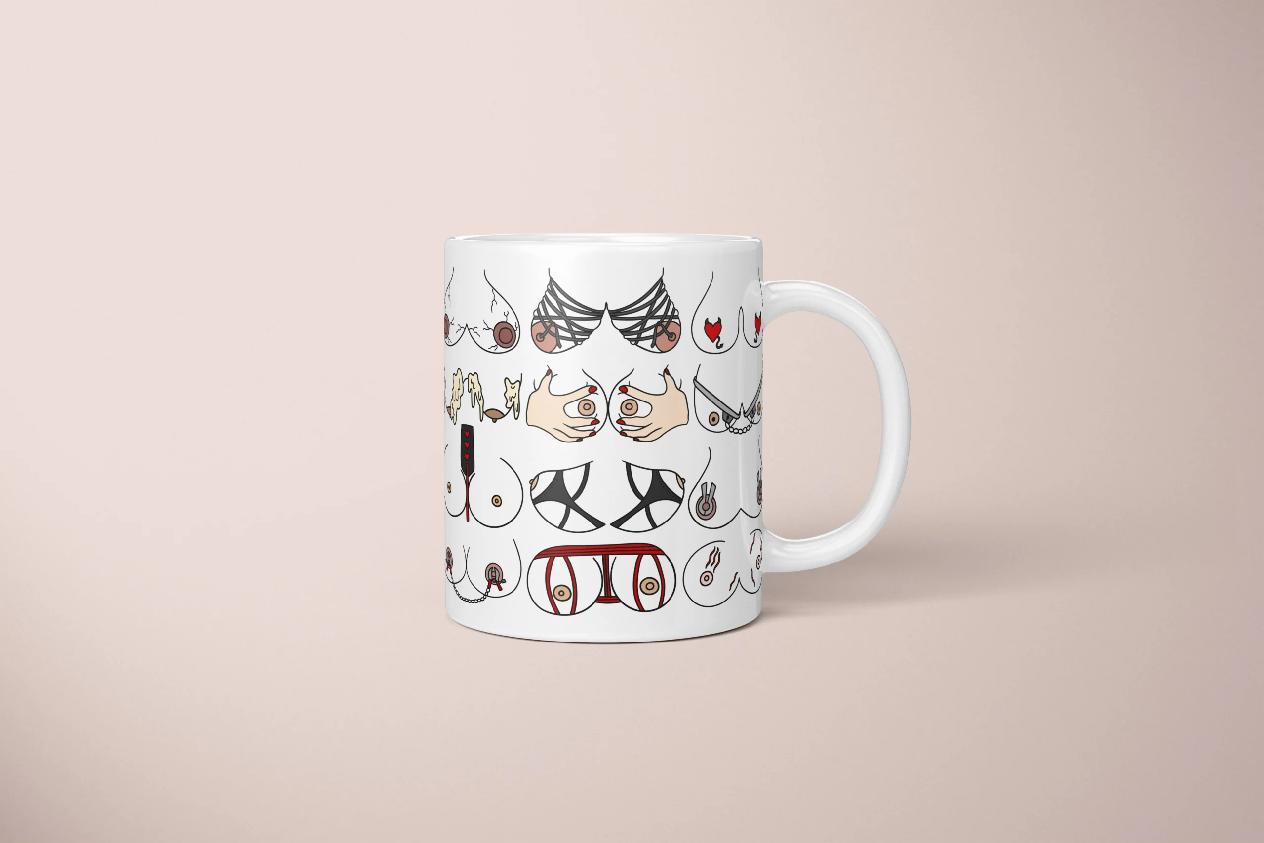Kink-Inspired Boobs Mug – Adults Only Novelty Gift - primary mug mockup