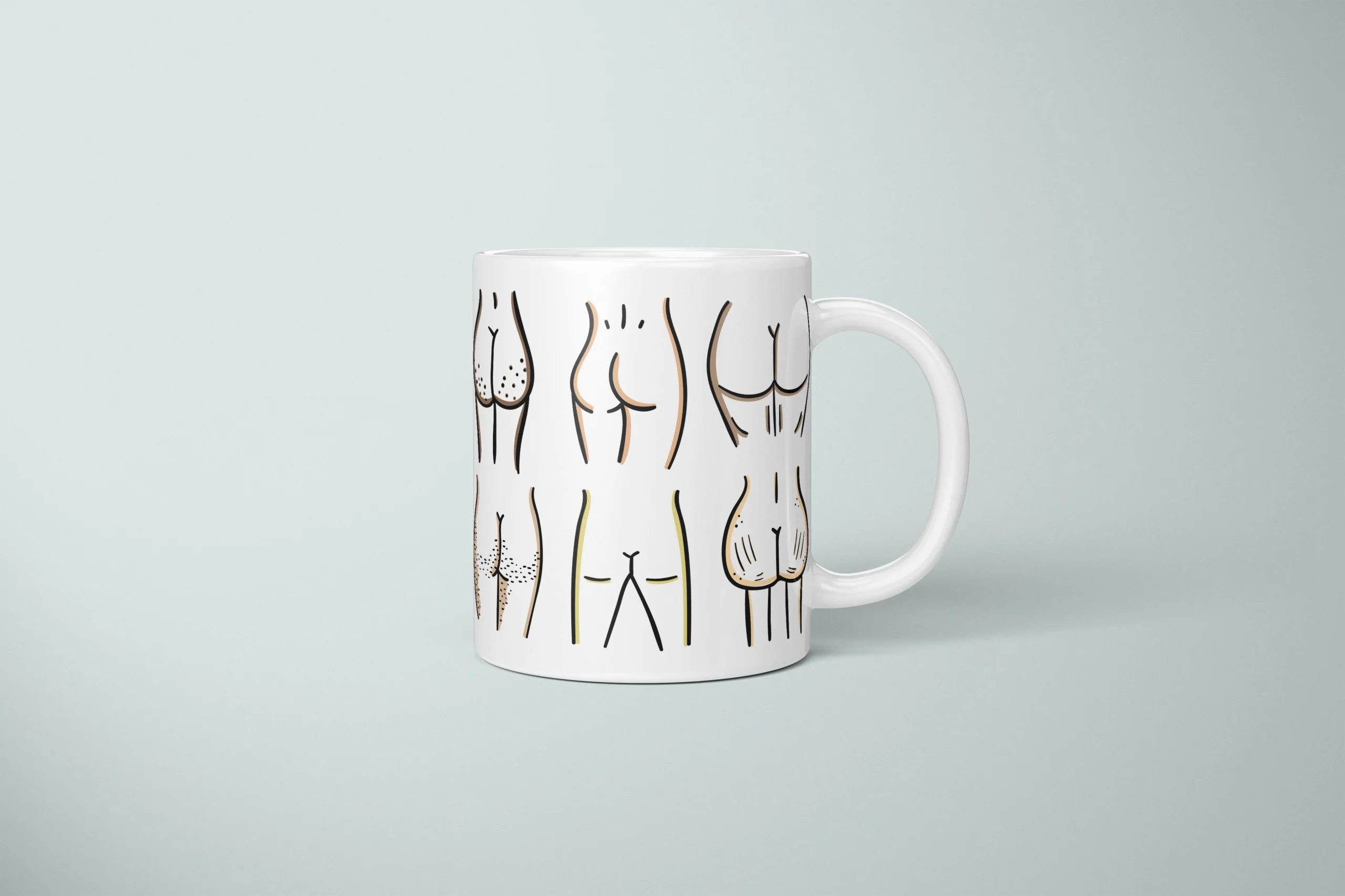 Line Art Butt Mug – Minimal Cheeky Gift - primary mug mockup