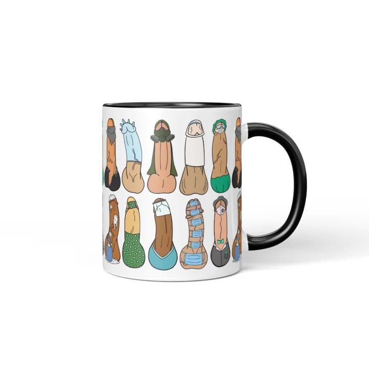 Lockdown Penis Mug - Dark Quarantine Humor Gift - Black mug mockup