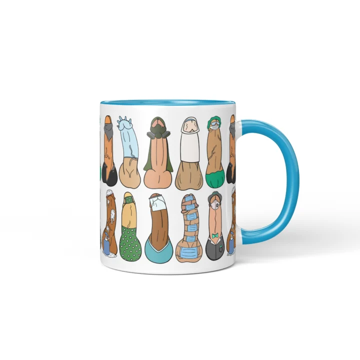 Lockdown Penis Mug - Dark Quarantine Humor Gift - Blue mug mockup