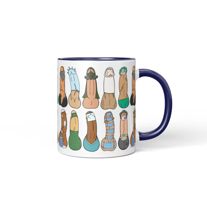 Lockdown Penis Mug - Dark Quarantine Humor Gift - Dark Blue mug mockup