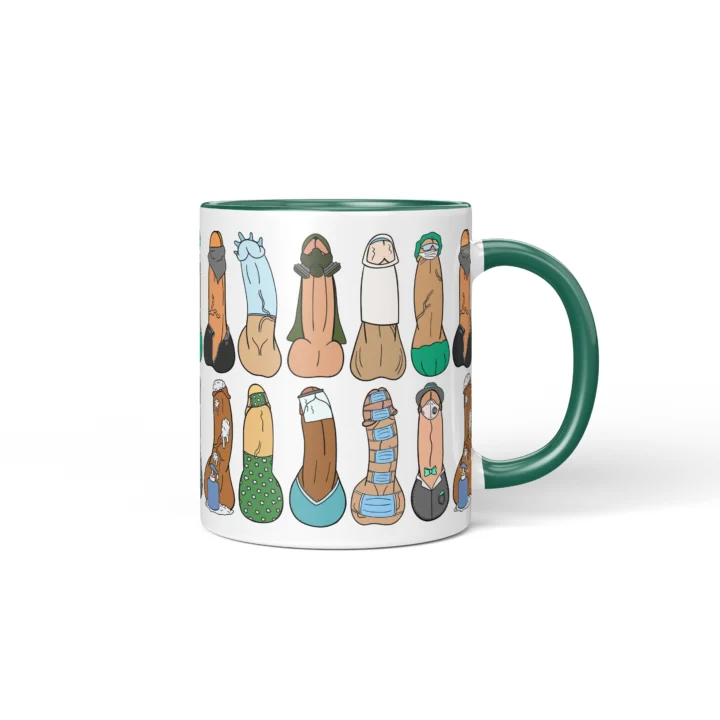 Lockdown Penis Mug - Dark Quarantine Humor Gift - Dark Green mug mockup