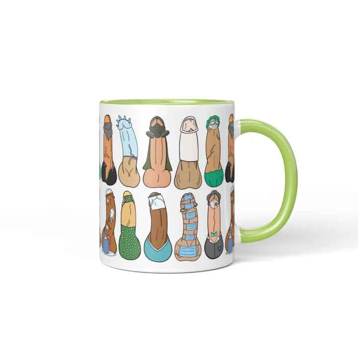 Lockdown Penis Mug - Dark Quarantine Humor Gift - Green mug mockup