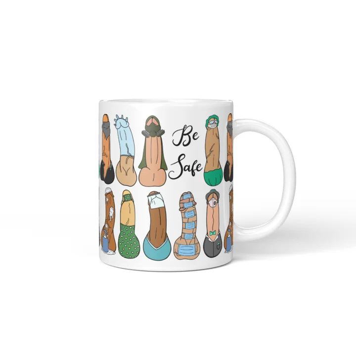 Lockdown Penis Mug - Dark Quarantine Humor Gift - Personalized 11 oz White mug mockup