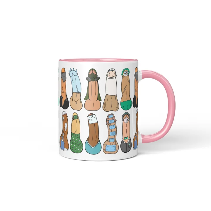 Lockdown Penis Mug - Dark Quarantine Humor Gift - Pink mug mockup