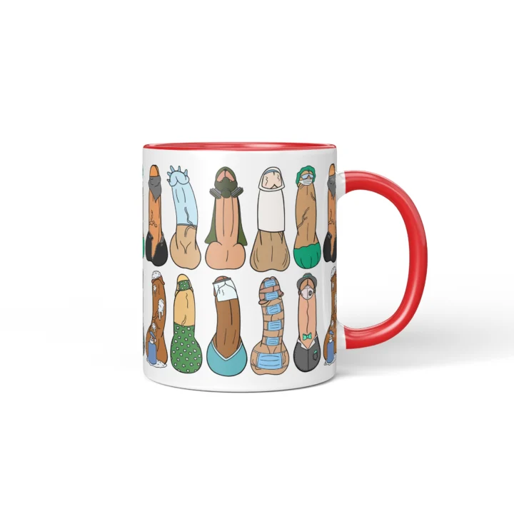 Lockdown Penis Mug - Dark Quarantine Humor Gift - Red mug mockup