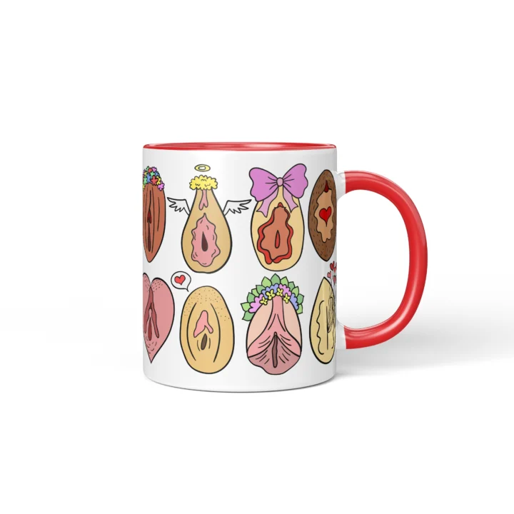 Love Vagina Mug - Sweet Cheeky Vulva Art Gift - Red mug mockup