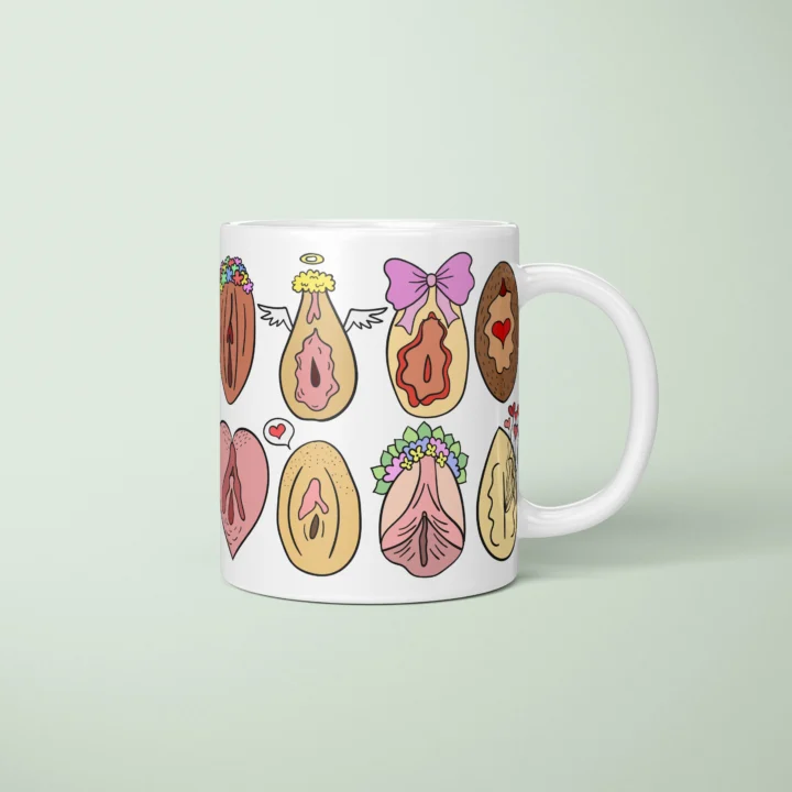 Love Vulva Art Mug – Sweet Cheeky Adults Only Gift - primary mug mockup