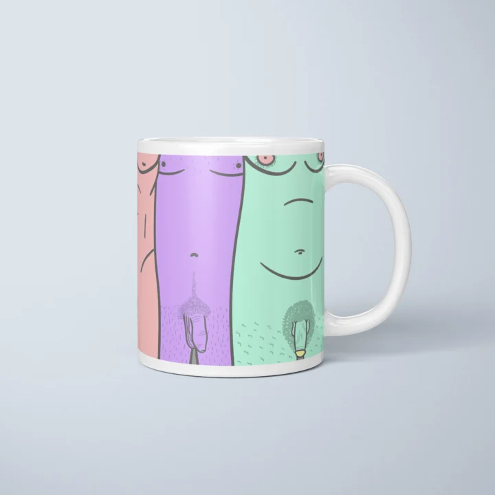 Male Silhouette Penis Mug – Body Positive Art Gift - primary mug mockup