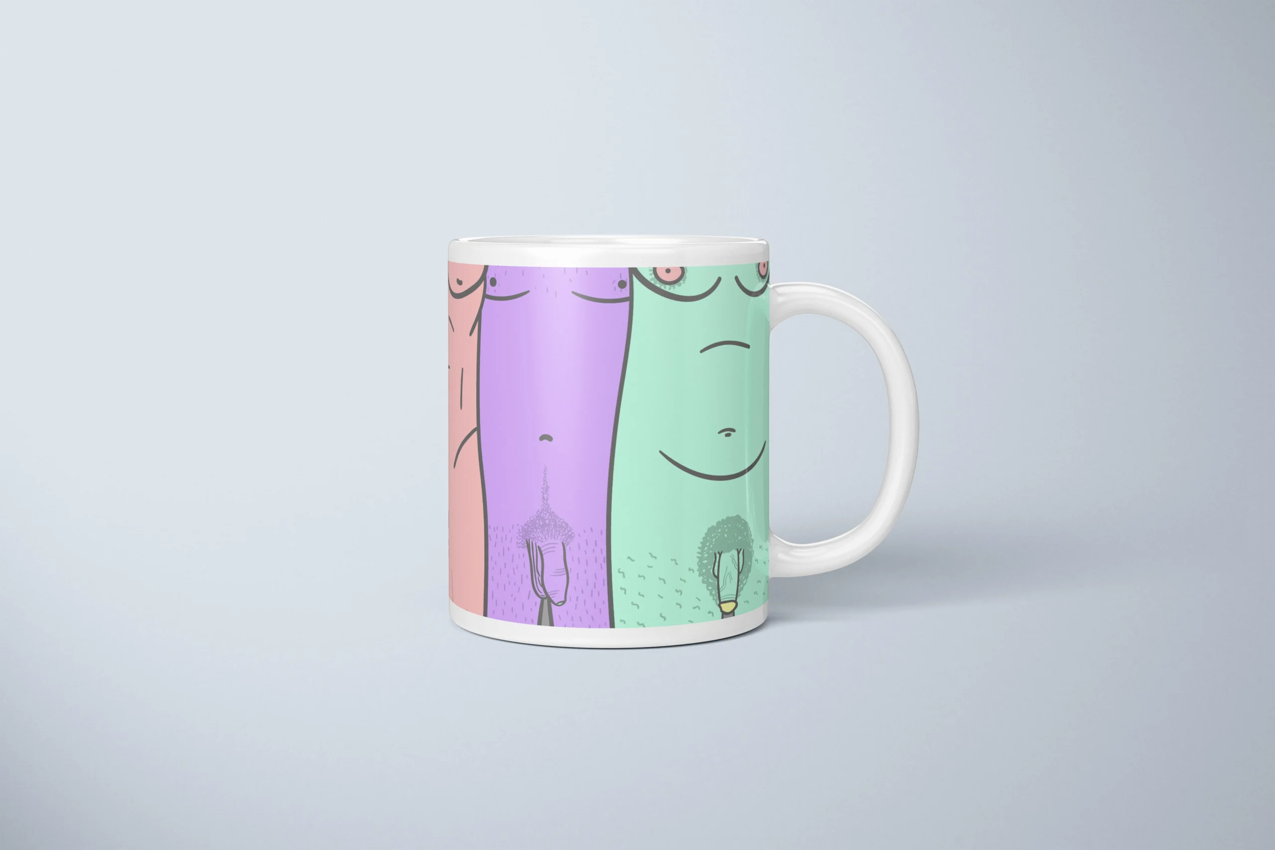 Male Silhouette Penis Mug – Body Positive Art Gift - primary mug mockup