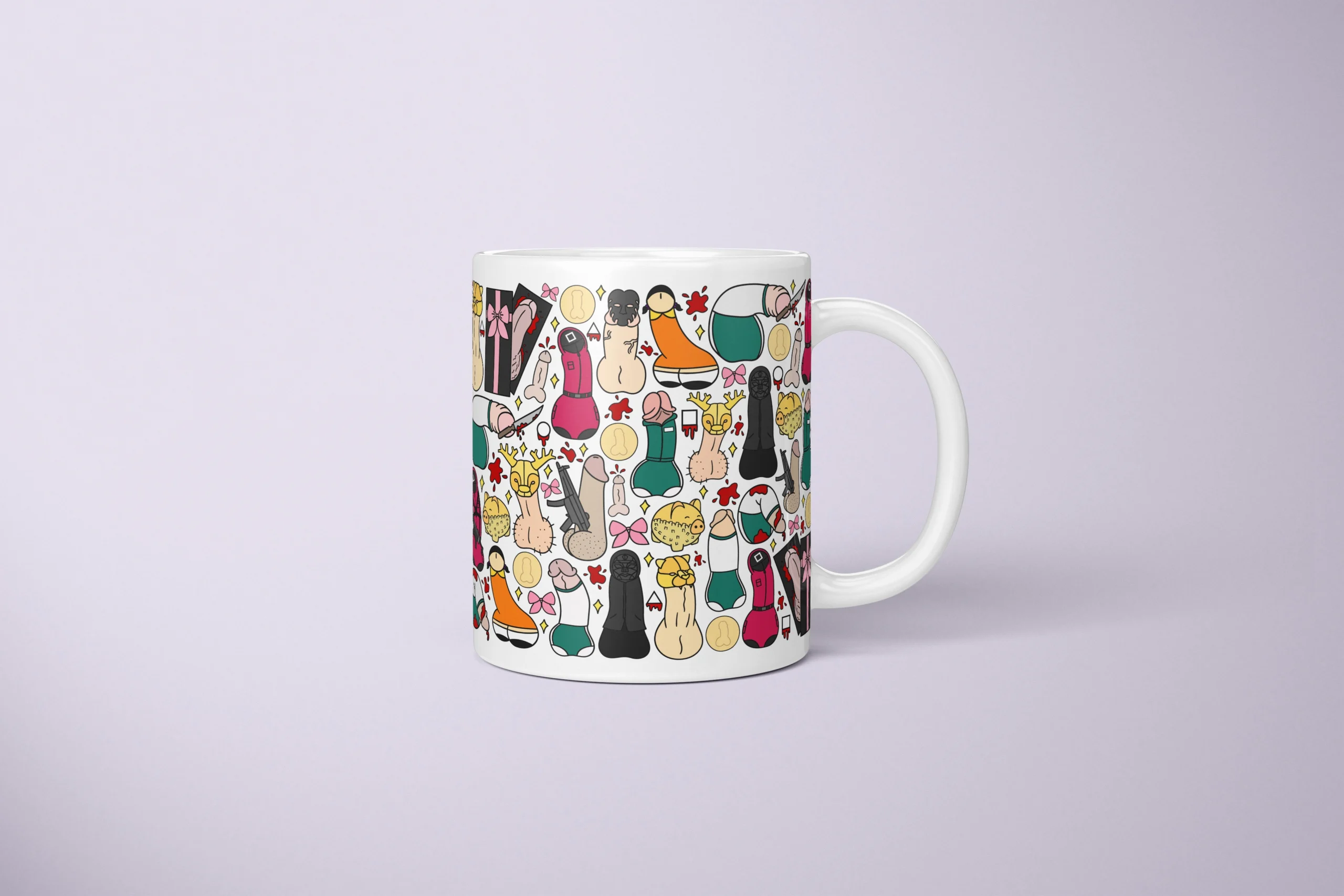 Survival Game Parody Penis Mug – Dark Adult Humor Gift - primary mug mockup