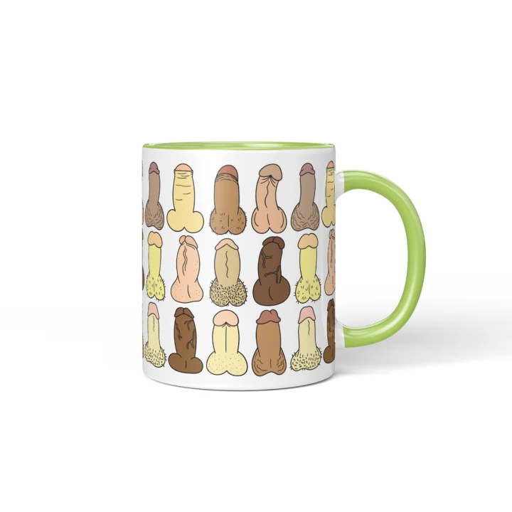 Mini Penis Mug - Tiny Cheeky Anatomy Gift - Green mug mockup