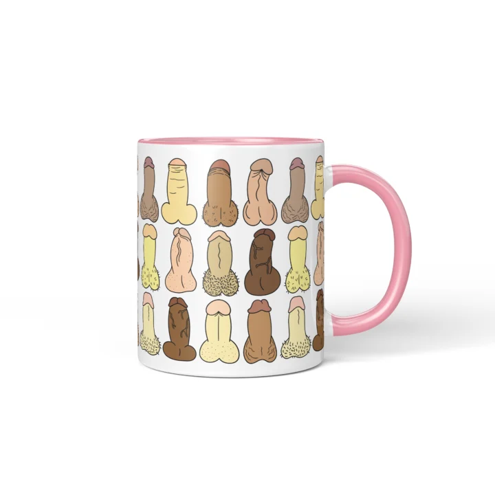 Mini Penis Mug - Tiny Cheeky Anatomy Gift - Pink mug mockup