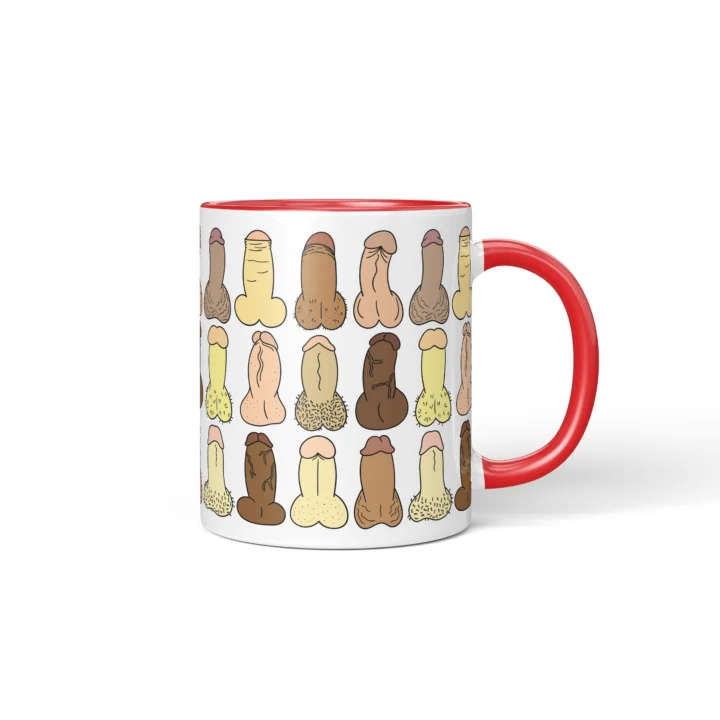 Mini Penis Mug - Tiny Cheeky Anatomy Gift - Red mug mockup