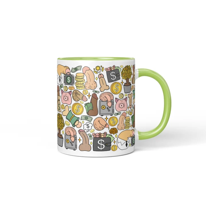 Money Penis Mug - Funny Finance Bro Gift - Green mug mockup