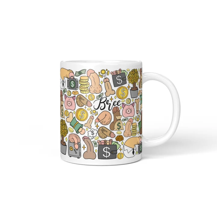 Money Penis Mug - Funny Finance Bro Gift - Personalized 11 oz White mug mockup