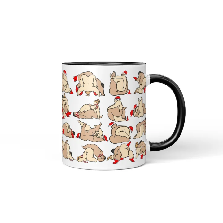 Naughty Christmas Position Mug - Adults Only Gift - Black mug mockup