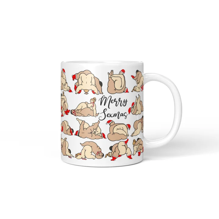 Naughty Christmas Position Mug - Adults Only Gift - Personalized 11 oz White mug mockup