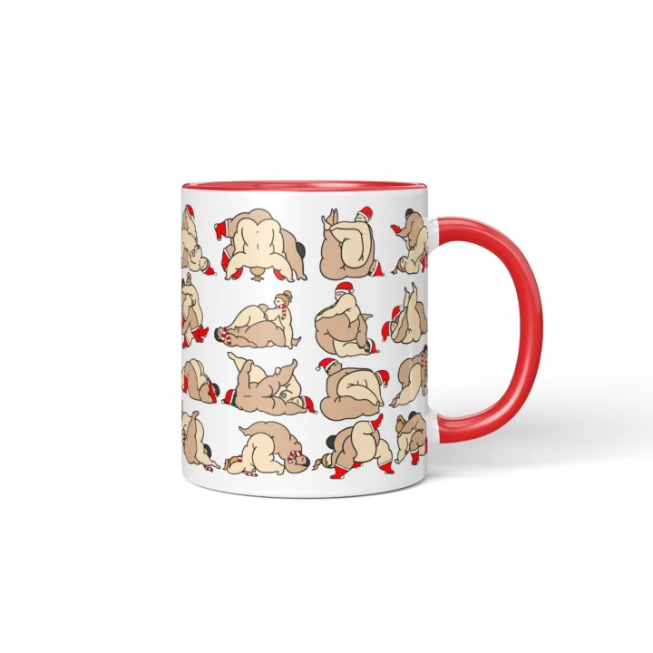 Naughty Christmas Position Mug - Adults Only Gift - Red mug mockup