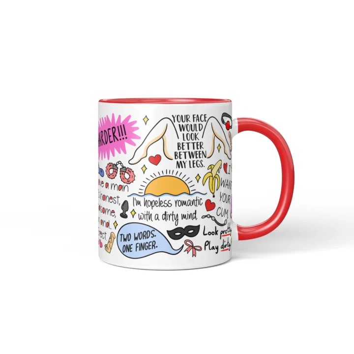 Naughty For Her Quotes Mug - Adults Only Gift - Red mug mockup