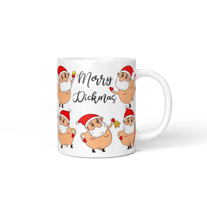 Nude Santa Penis Mug - Naughty Christmas Gift - Personalized 11 oz White mug mockup