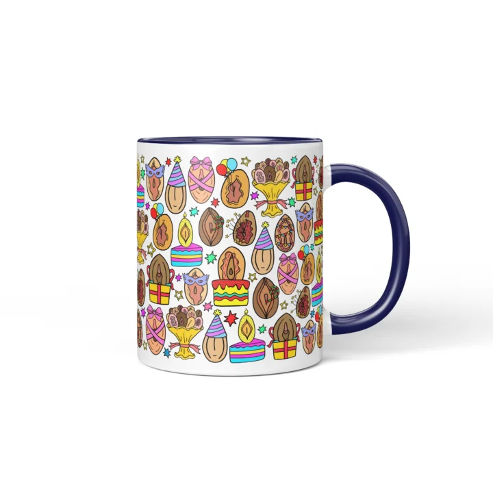 Party Vagina Mug - Funny Birthday Adult Gift - Dark Blue mug mockup