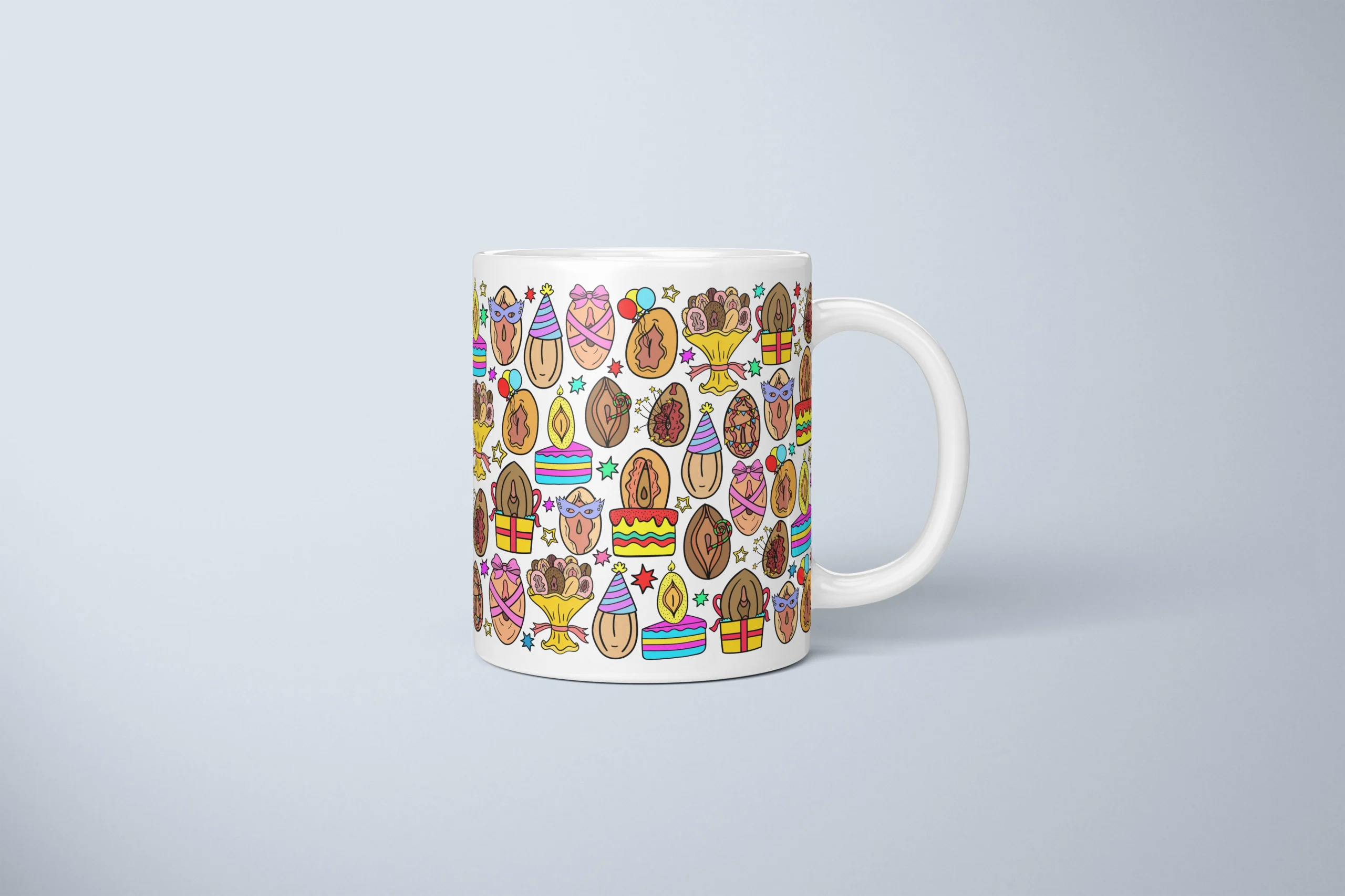 Party Vulva Art Mug – Funny Birthday Adult Gift - primary mug mockup
