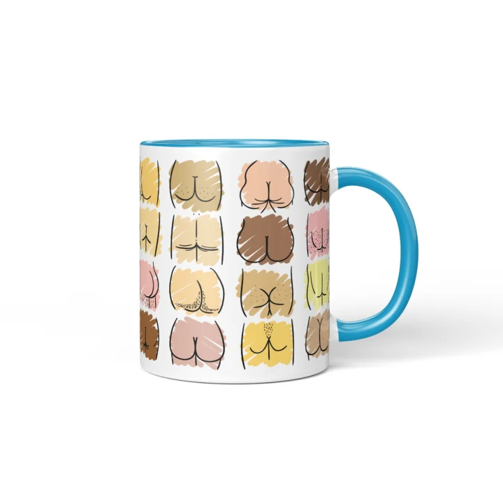 Pastel Butt Mug - Cute Body Positive Gift - Blue mug mockup