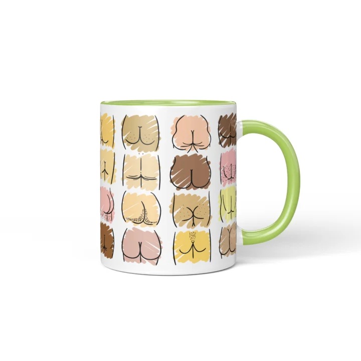 Pastel Butt Mug - Cute Body Positive Gift - Green mug mockup