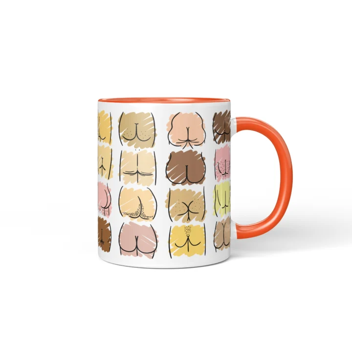 Pastel Butt Mug - Cute Body Positive Gift - Orange mug mockup