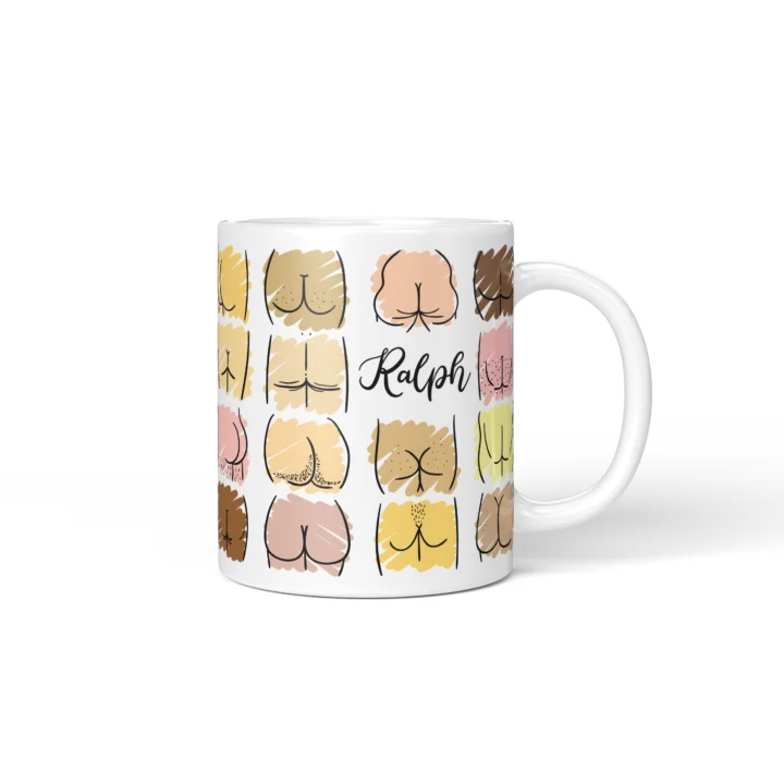 Pastel Butt Mug - Cute Body Positive Gift - Personalized 11 oz White mug mockup