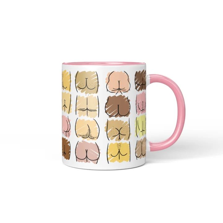 Pastel Butt Mug - Cute Body Positive Gift - Pink mug mockup