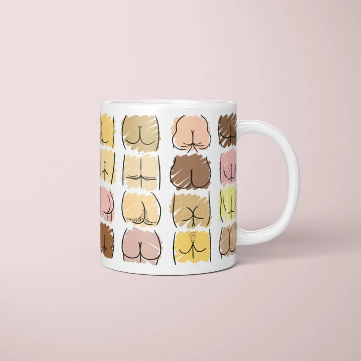 Pastel Butt Mug – Cute Body Positive Gift - primary mug mockup