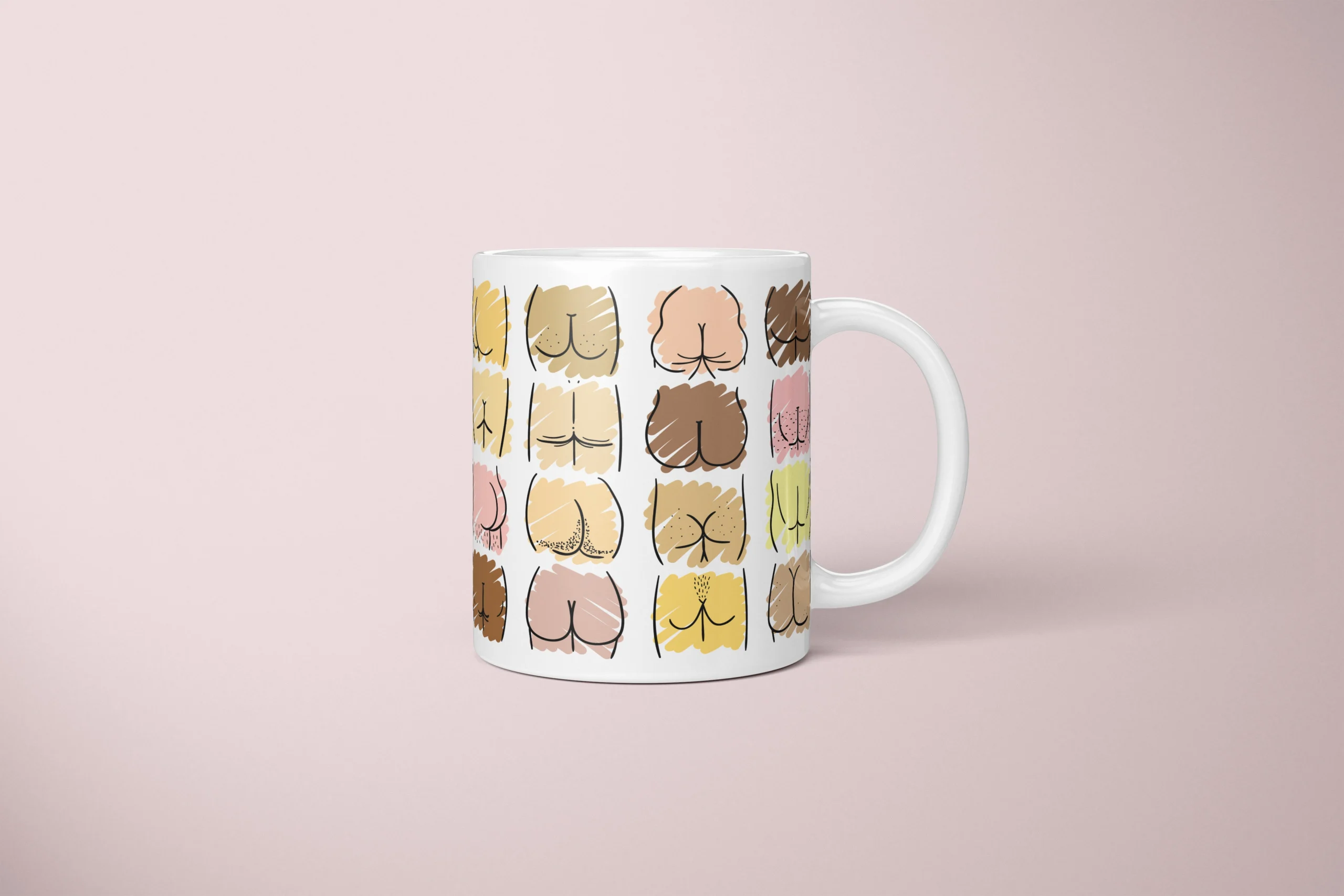 Pastel Butt Mug – Cute Body Positive Gift - primary mug mockup