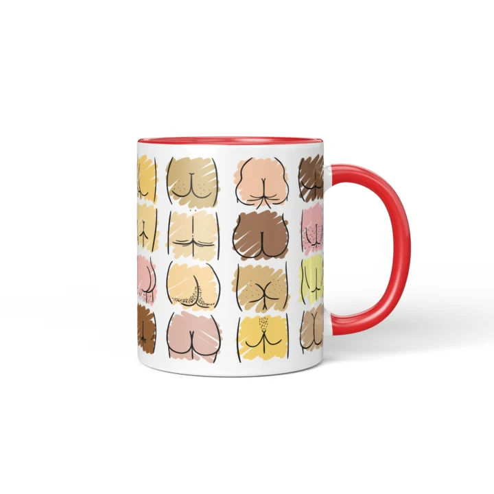Pastel Butt Mug - Cute Body Positive Gift - Red mug mockup