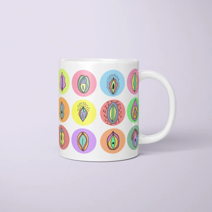 Pastel Vulva Art Mug – Cute Adults Only Gift - primary mug mockup