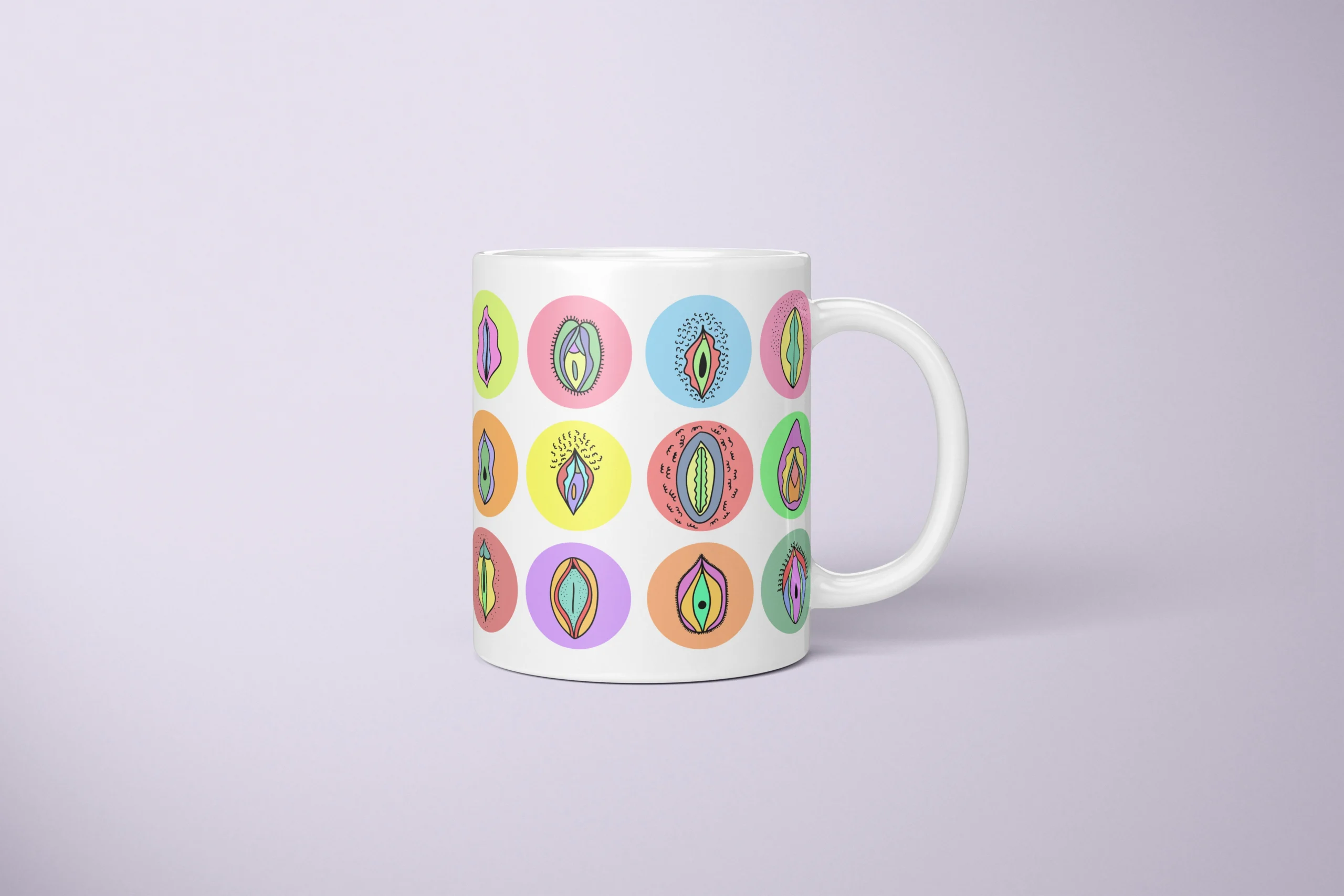 Pastel Vulva Art Mug – Cute Adults Only Gift - primary mug mockup