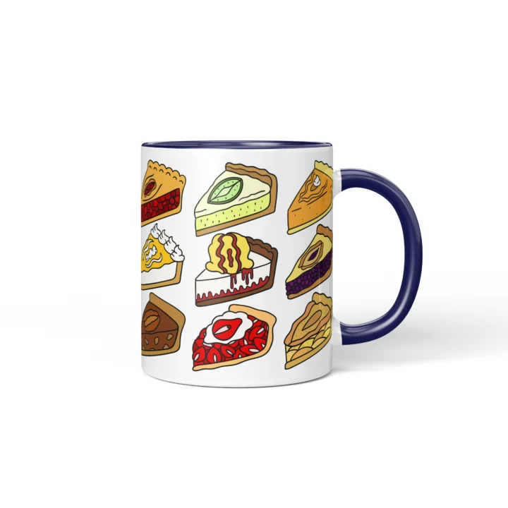 Pie Vagina Mug - Rude Foodie Gift - Dark Blue mug mockup