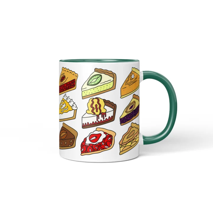 Pie Vagina Mug - Rude Foodie Gift - Dark Green mug mockup