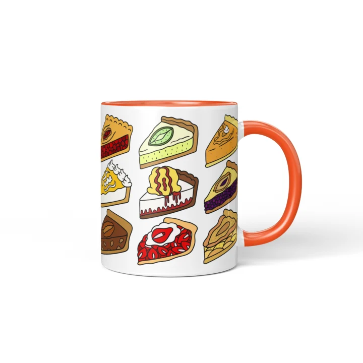 Pie Vagina Mug - Rude Foodie Gift - Orange mug mockup