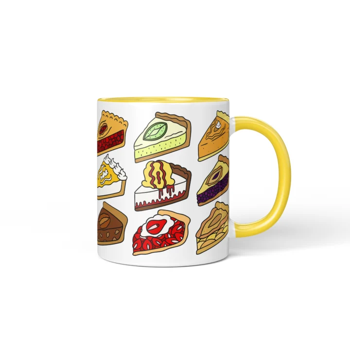 Pie Vagina Mug - Rude Foodie Gift - Yellow mug mockup