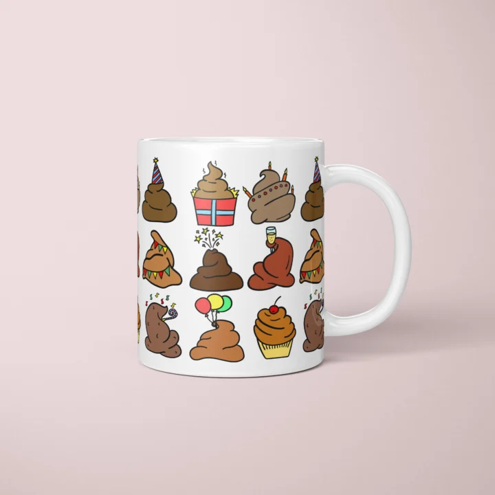 Poop Party Mug – Funny Bathroom Humor Gift - primary mug mockup