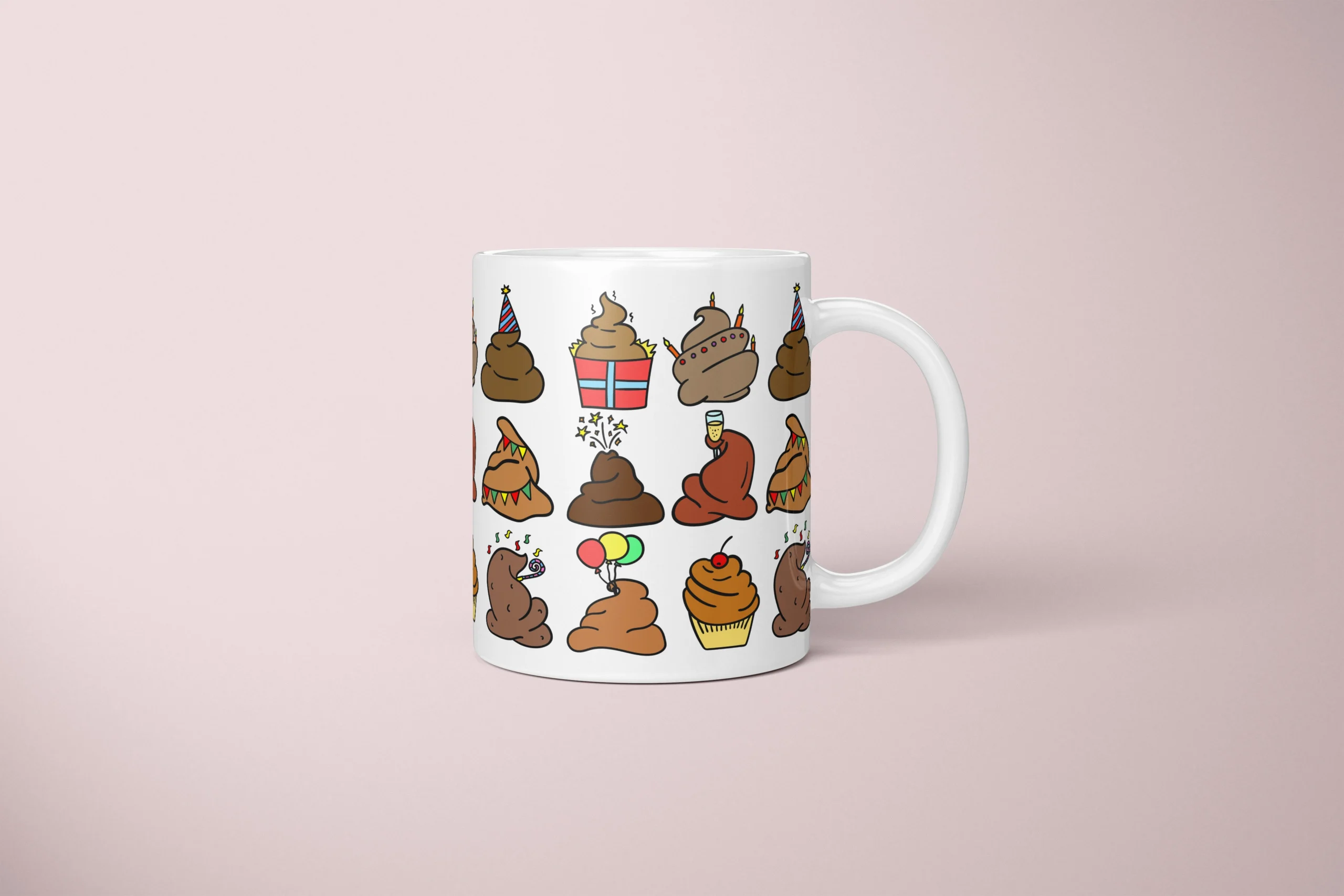 Poop Party Mug – Funny Bathroom Humor Gift - primary mug mockup
